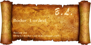 Bodor Loránd névjegykártya